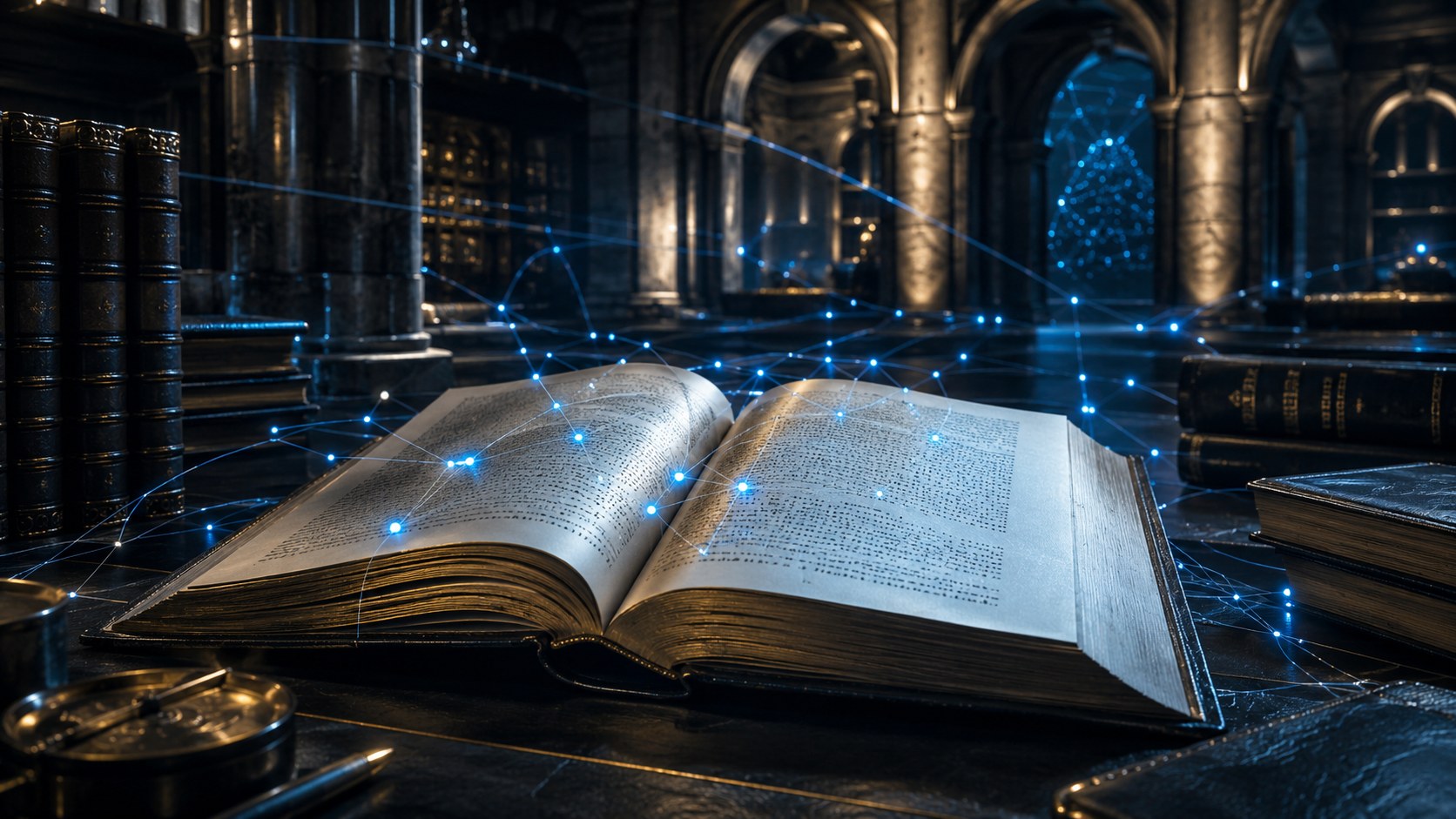 Livre ouvert dans une bibliothèque européenne numérique